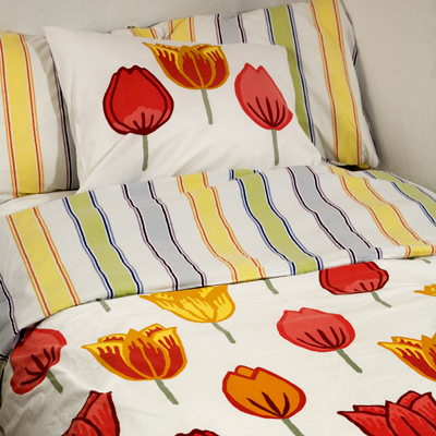 Påslakan tulpan och rand 